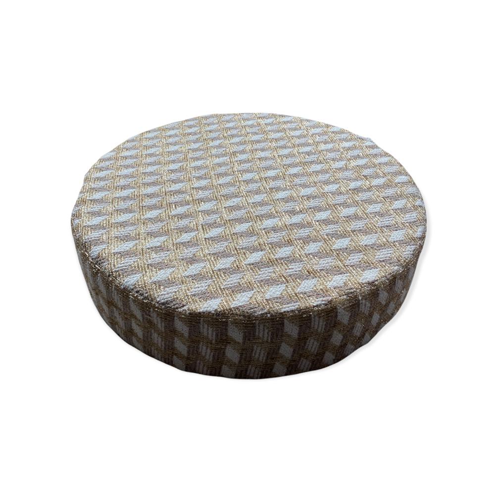 Honey Bear Couture Tweed Low Pouffe