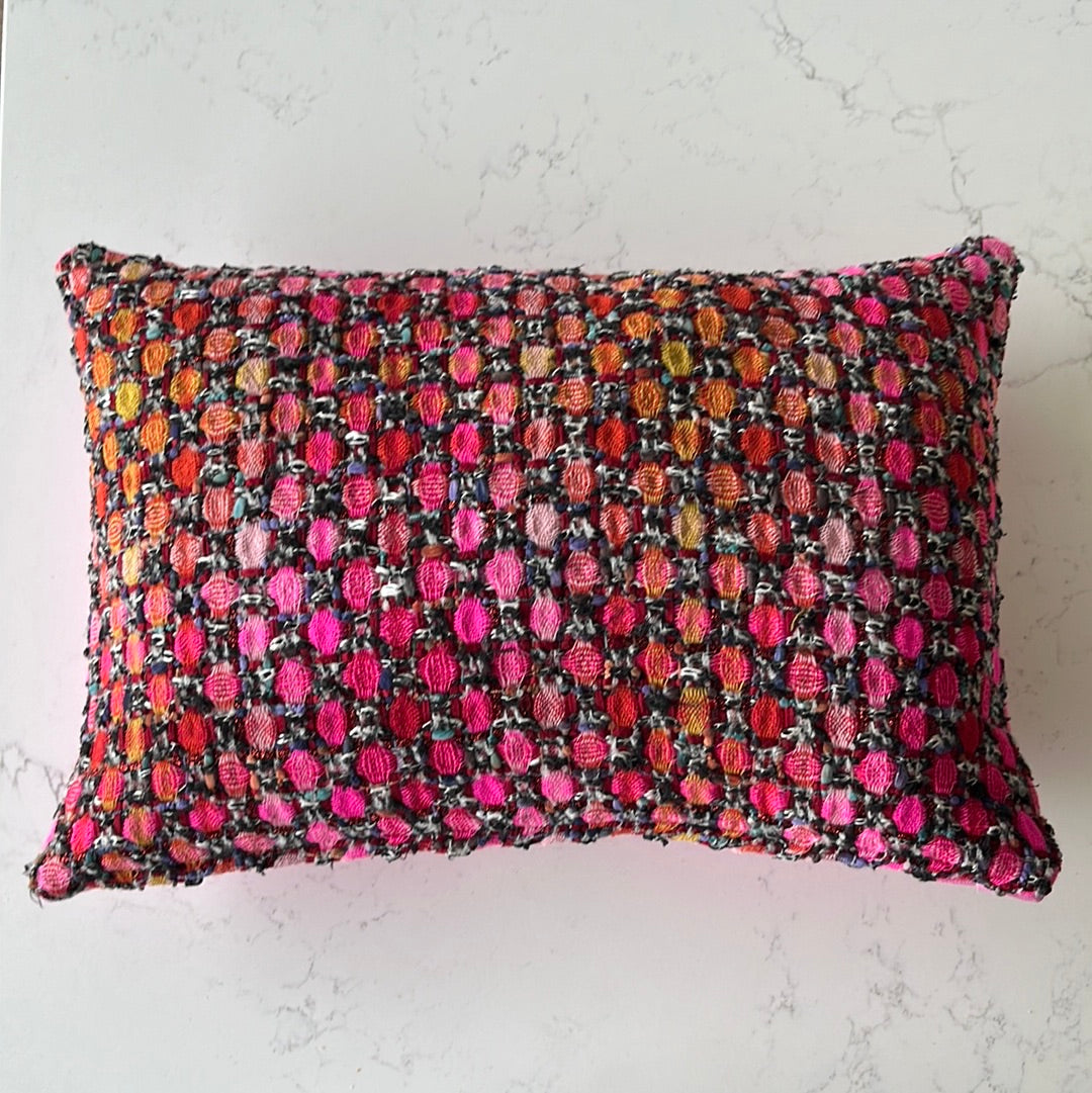 Russet mini couture tweed cushion